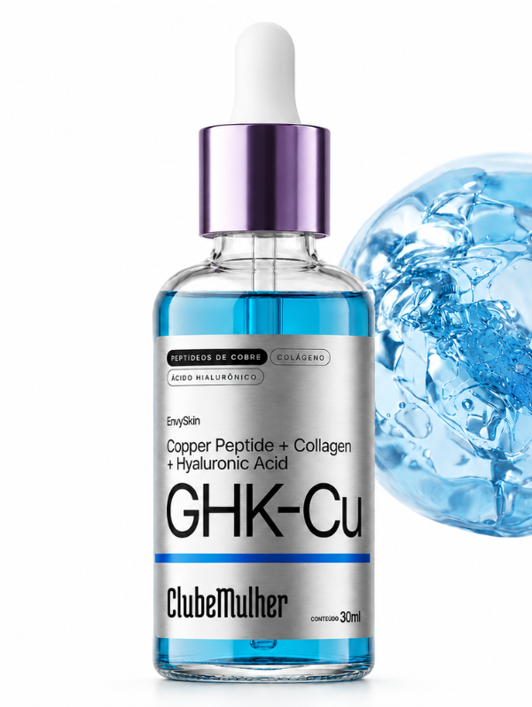 Sérum GHK-Cu com Péptidos de Cobre, Colagénio e Ácido Hialurónico 30ml