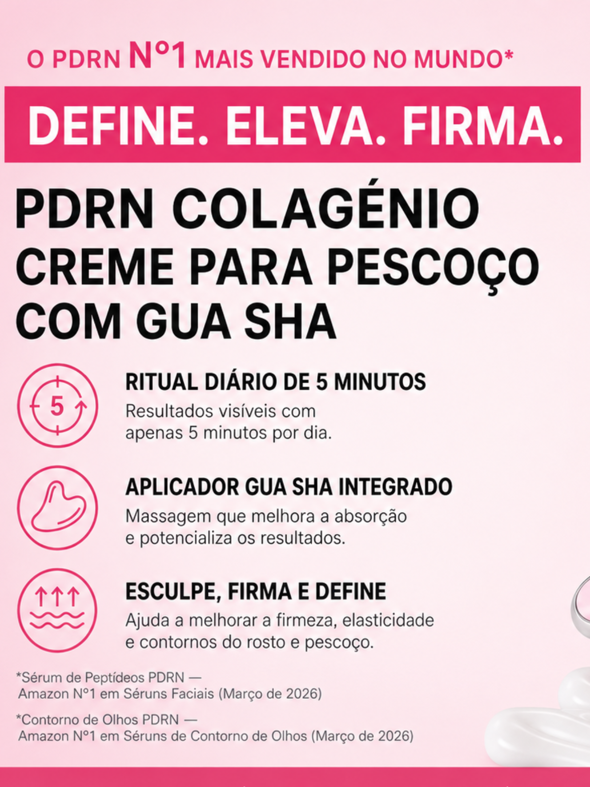 Creme Anti-Rugas para o Pescoço PDRN Collagen Gua Sha 90 g