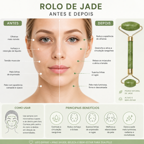 Jade Roller + Gua Sha Pedra de Jade