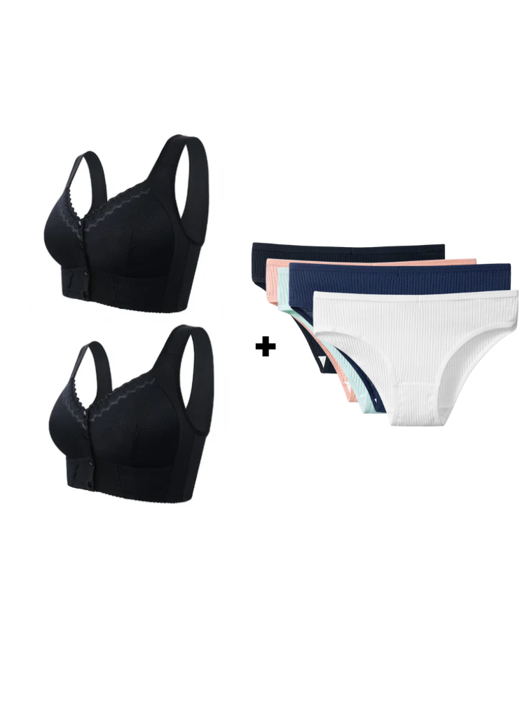 Oferta: 2 Sutiãs Rendados + 5 Calcinhas