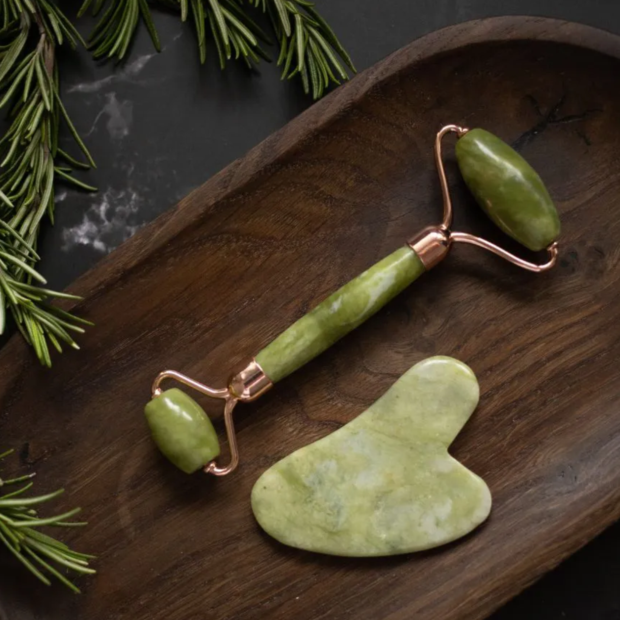 Jade Roller + Gua Sha Pedra de Jade