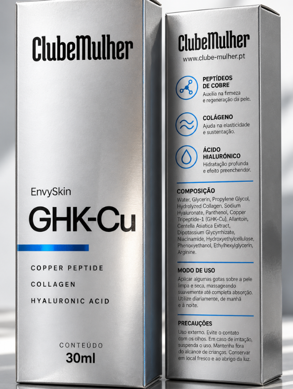 Sérum GHK-Cu com Péptidos de Cobre, Colagénio e Ácido Hialurónico 30ml