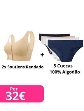 Oferta: 2 Sutiãs Rendados + 5 Calcinhas