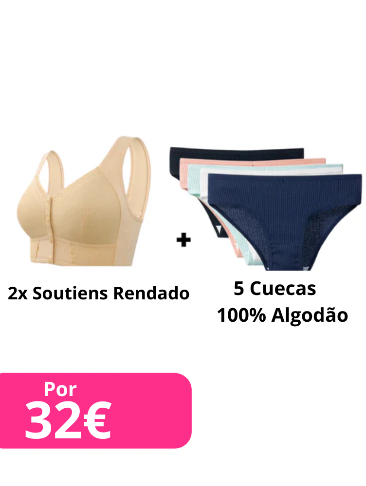 Oferta: 2 Sutiãs Rendados + 5 Calcinhas