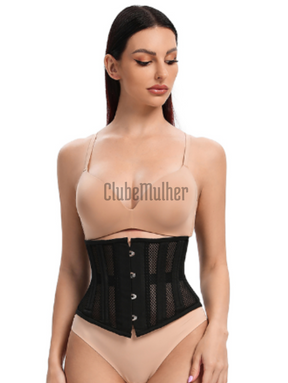 Espartilho Underbust Respirável Com Barbatanas Dupla De Aço