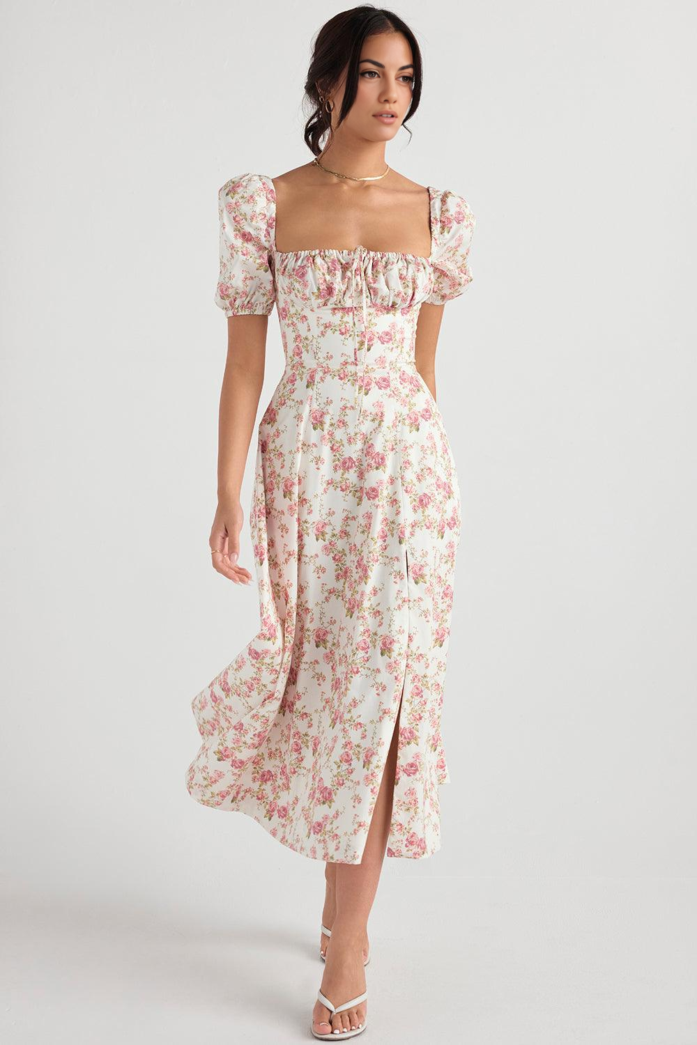 Vestido Floral com mangas