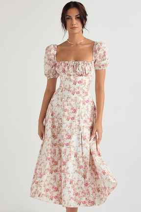 Vestido Floral com mangas