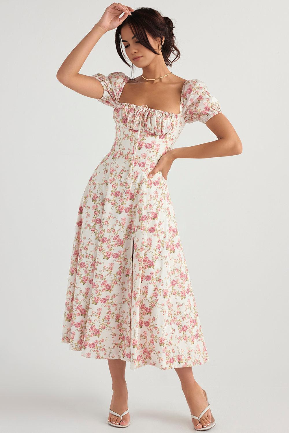 Vestido Floral com mangas