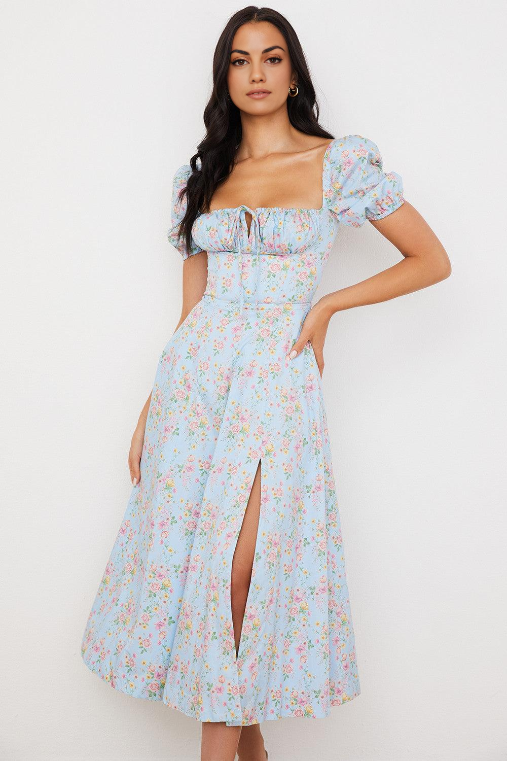 Vestido Floral com mangas