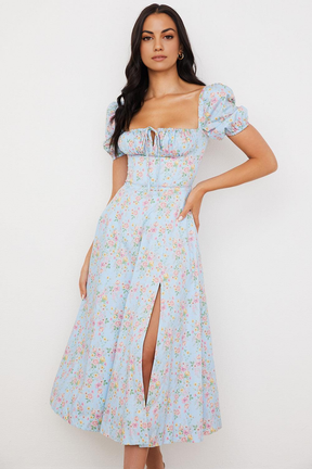 Vestido Floral com mangas