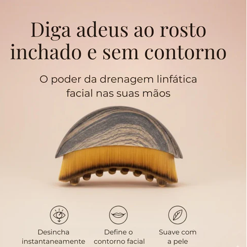 DrenaFace - Escova de Drenagem Linfática Facial - Escova Coreana