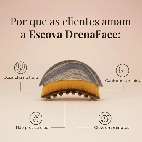 DrenaFace - Escova de Drenagem Linfática Facial - Escova Coreana