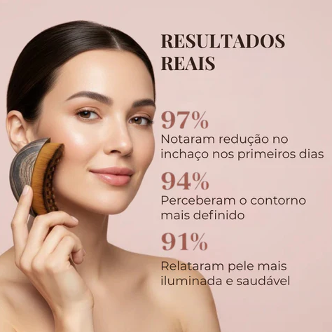 DrenaFace - Escova de Drenagem Linfática Facial - Escova Coreana