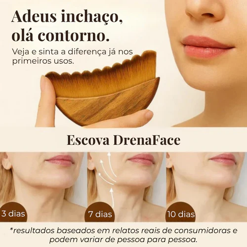 DrenaFace - Escova de Drenagem Linfática Facial - Escova Coreana